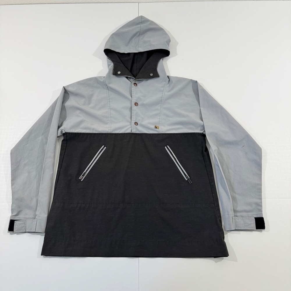 Mother Karen's Anorak Jacket Women M Grey Charcoal Vintage Pullover Hooded